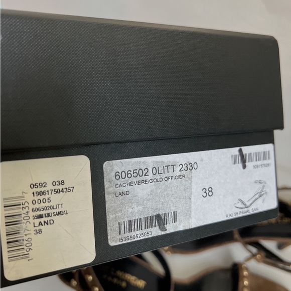 Saint Laurent Women's Kiki Studded Strap Mid-Heel Sandals - Picture 9 of 10